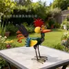 Estátuas de Galo Populares Transfronteiriças Escultura Metal Galo Cartoon Decoração de Jardim