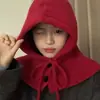 Gorro pasamontañas para mujer, gorro de punto liso de moda coreana para proteger las orejas, bufanda cálida de otoño e invierno, calentador de cuello, gorro para la cabeza