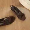 Sandalias de Cuña de Verano Impresionantes Súper Suaves Estilo Francés para Mujer, Zapatos Romanos Retro de Punta Redonda y Punta Abierta con Tiras Cruzadas