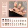 Usa uñas postizas de fiesta para estudiante de niña de dibujos animados cortas, medianas y largas de color sólido, 24 piezas de talla única, parche de uñas removible