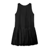 2025 Novo Verão Estilo Coreano Saia Curta Branca Vestido Botão de Flor Vestido Regata Slim Sem Mangas Feminino para Pessoas Baixas