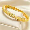 Pulseira de Ouro 24K Banhada Ouro Areia Leve Luxo Casamento Dubai Noiva Atacado Transfronteiriço em Estoque