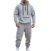 Moda Casual Deportiva para Hombre Otoño e Invierno 2025 Transfronteriza Europea y Americana Traje de Sudadera Sudadera con Media Cremallera y Múltiples Bolsillos y Pantalones Deportivos