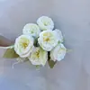 Flores Artificiales de Siete Cabezas Austin, Flores Falsas Realistas para Arreglo de Escenas, Decoraciones de Flores Artificiales Terminadas, Alta Calidad y Realistas