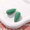 Zhen Tu Estilo Japonés Minimalista Color Sólido Agujero Recto Tridimensional Forma de Gota Accesorios de Resina Pendientes Hechos a Mano DIY Materiales para Joyería