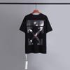 OFF Cinta Bronceadora Estampada GUERRERA Hombre talla extra Manga corta OW Holgada Cuello redondo Mujer Camiseta Pareja BLANCO Mismo Estilo