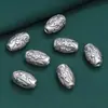 Prata pura S990 florzinha árvorezinha contas cilíndricas acessórios vintage desgastado 3D prata dura DIY material de contas artesanal joalheria