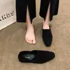 Mocasines planos de moda con punta cuadrada, nueva colección otoño 2026, estilo francés, perfectos con vestidos, gamuza, nicho, estilo old-money