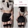 Lencería Sexy Guiruo, Revelador de Cintura Sexy, Sedoso, Ajustado, Ceñido a los Glúteos Falda Corta, Uniforme Profesional de Policía y Azafata Set 1631