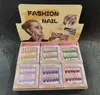 Parche de Manicura Transfronterizo Dos Tonos Francés Uñas Portables Mixto Europeo y Americano Parche de Uñas Postizas Ojo de Gato Uñas Portables