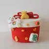 Cesta de Almacenamiento con Tapa, Snacks, Artículos Varios para Sala de Estar, Cubo de Almacenamiento de Cuerda de Algodón para el Hogar, Cesta Tejida de Almacenamiento y Organización, Caja de Almacenamiento