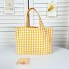Bolsa de almuerzo portátil artística y fresca, patrón de cuadros japonés, bolsa de mano simple y elegante para mamás y estudiantes, perfecta para pasear.