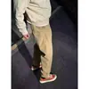 Pantalones Cargo Retro de Moda Americana para Hombre Versátiles Holgados Rectos Largos Pantalones Deportivos al Aire Libre Pantalones Casuales con Logo Triangular para Hombre