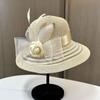 Sombrero de Paja para Vacaciones de Verano en la Costa, Sombrero de Playa con Protección UV para Viajes a Sanya, Sombrero de Playa Grande de Ala Ancha para Mujeres
