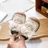 Zapatillas para niñas, zapatos para caminar de bebé, zapatos de princesa antideslizantes de suela blanda, zapatos de bebé con lazo rosa, estilo primavera y otoño