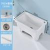 Lavabo Fregadero Pequeño Integrado para Uso Doméstico, Adecuado para Balcón o Baño, Lavabo Fregadero de Cerámica Alto Independiente