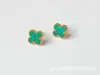 Aretes de Calcedonia Negra de Cuatro Hojas para Mujer Chapados en Plata de Ley Francesa Oro de 18K Oro Rosa Versátiles Aretes de Fritillaria Regalo de Vacaciones