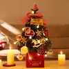 Decoraciones Navideñas Mini Árbol de Navidad Adornos PVC Escritorio Pequeño Brillante Caja de Regalo Set Decoraciones Festivas