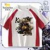 Camiseta Infantil de Manga Curta Delta Force, Lobo Vermelho Gravado Rosa Dourado, Versátil para o Verão, Gola Redonda