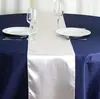 Camino de mesa de satén de seda con dobladillo de alta densidad, mantel de satén para decoración de bodas, camino de mesa estilo europeo de satén de seda dorado, venta al por mayor desde el fabricante