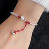 Pulsera de plata S925 con diseño de viento dulce y fresco, estilo retro, con peso de plata y paz, para mujer, joyería artesanal al por mayor C0012