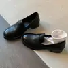 Mocasines de Cuero Negros Retro de Moda 2026 para Mujer, Versátiles, Simples, Modernos, Estilo Británico Zapatos de Vestir
