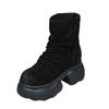 ZDW6620-8 Salto Aumentado Fundo Grosso Couro Genuíno Botas Martins Femininas Outono e Inverno 2024 Novo Estilo Mocassim Casual Botas de Cano Curto