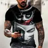 Camiseta Unisex de Manga Corta con Cuello Redondo, Patrón de Payaso DC, Máscara Maligna 3D, Suministro de Fábrica de Estación Independiente de Camarones de Amazon