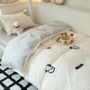 Juego de Ropa de Cama de Tres Piezas para Cama de Dormitorio Estudiantil, Sábana Bajera de Algodón Puro, Sábana Plana, Funda de Edredón Juego de Cuatro Piezas