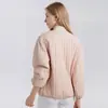 Huaye 100% Seda de Morera Relleno Cuello en V Cálido Resistente al Viento Algodón Holgado Casual Chaqueta Cárdigan Top Nuevo Estilo para Mujer