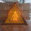 Señal LED triangular de matriz de puntos para carreteras nacionales y provinciales, personalizada, señal de advertencia autoluminosa solar