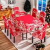 Toalha de Mesa Estampada de Natal Transfronteiriça Capa Elástica para Cadeira Mesa de Jantar Doméstica Toalha de Mesa à Prova d'Água Capa Protetora para Cadeira Decoração de Natal