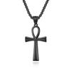 Colar Cruz Ankh Aço Inoxidável Estilo Europeu e Americano Transfronteiriço Pingente Cruz Aço Titânio Nicho Personalizado