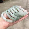 Pulseira Larga de Jade Natural Tianshan, Cor Verde Transparente Gelo, Estilo Chinês, Fashion, Luxo Leve, Sensação de Alto Padrão, Pulseira de Jade no Atacado, Dropshipping Disponível