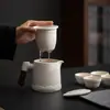 Juego de Té de Viaje para Exteriores Portátil Cerámica Taza Express Una Tetera Cuatro Tazas Preparación de Té Bolsa de Almacenamiento de Cabina Regalo de Acompañamiento