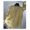 Camisa de Moda de Algodón y Lino con Mangas Acampanadas, Cuello Redondo y Botones, Estilo Europeo, Novedad Verano 2026 para Mujer