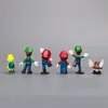 6 Figuras de Mario, 12 Miniaturas de Paisaje para Pasteles de la Serie de Juegos de Mario, Decoraciones Hechas a Mano para Escritorio de Oficina