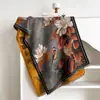 Bufanda Retro de Loto Chal para Mujer Elegante Otoño e Invierno Imitación Cachemir Capa Bufanda Exterior Doble Cara Capa para Habitación con Aire Acondicionado