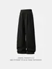 Calça de Moletom com Pregas Laterais Nova Moda Primavera Retro Curva Casual Esportiva Solta Texturizada Longa