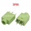 PJ-358 conector de audífonos vertical conector de audio conector de 5 pines vertical enchufe directo conector de audífonos de audio de 3.5 mm