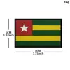 Parche de Bandera Nacional de Togo de Bandera Africana 2D de PVC Bordado Colorido para Bolsas, Sombreros, Accesorios, Emblema de Bandera Táctica