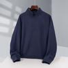 Sudadera de cuello alto con media cremallera estilo americano para hombre, Chaqueta de marca moderna de color liso con cuello alto, Ropa de trabajo para grupos, Impresión de logotipo personalizado transfronteriza
