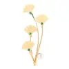 Broche de Hoja de Ginkgo de Nácar Amarillo Natural Estilo Francés con Perlas de Agua Dulce, Broche de Moda y Elegante, Versátil para el Uso Diario