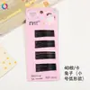 Set de Pinzas para el Cabello de Dibujos Animados Pintura Negra Mate Pinza para Flequillo Cabello 20 Pinzas de Una Palabra En Cajas Pinza Lateral Simple A33