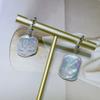 Pendientes de plata de ley S925 con diseño geométrico de perlas barrocas naturales de agua dulce, con temperamento femenino, para celebridades de Internet.