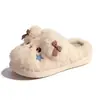 Pantuflas de Algodón para Otoño e Invierno Moda Hogar Antideslizantes Unisex Interior Duraderas Cálidas Felpa Adicional Silenciosas Pareja Pantuflas de Piel Pantuflas de Algodón