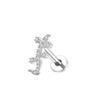 Anel de Lábio de Aço Inoxidável Moderno Rosqueado Atacado Zircônia Micro-Pavimentada Design Simples Folha Piercing Unha de Lábio Joia