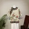 Zhi Li Camisa Bordada Pesada Estilo Chino Nuevo Flor de Loto Otoño 2026 Nuevo Cuello Redondo Top de Lujo Ligero Mujer