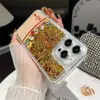 Funda de Teléfono de Arena Líquida Festiva de Año Nuevo Adecuada para Apple 17Promax Marca de Moda Semi-Transparente Mate Agujero Grande Estilo Celebridad de Internet
