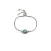 Pulsera elegante única de estilo étnico retro de moda, pulsera sencilla ajustable de plata antigua turquesa que combina con todo.